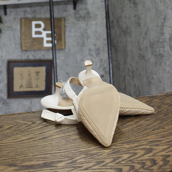 A New Day Womens Milan Raffia Slingback Heels 92611221 Beige Brown 8.5M - Picture 5 of 10